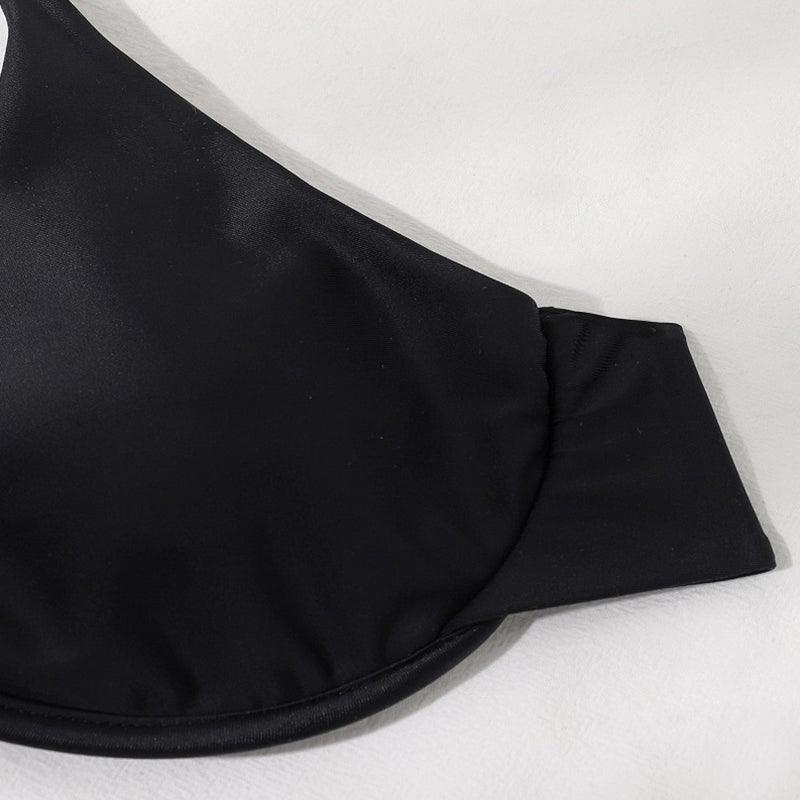 Push Up Bikini Set Sexy Solid Swimsuit Women Mesh Pants Bathing Suits Swimwear Bella Mia